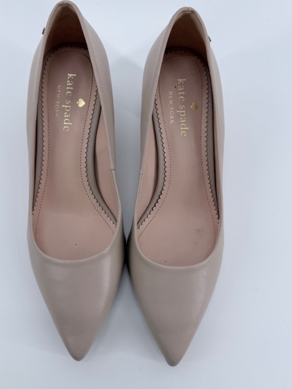 Kate Spade New York Nude Pointed Toe Block Heel Pumps - Size 7
